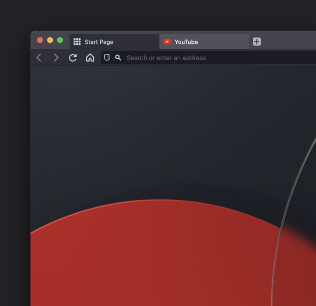Vivaldi browser UI in Dark Mode