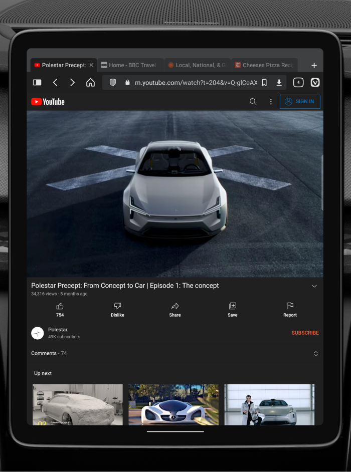 Vivaldi was the first browser on Android Automotive